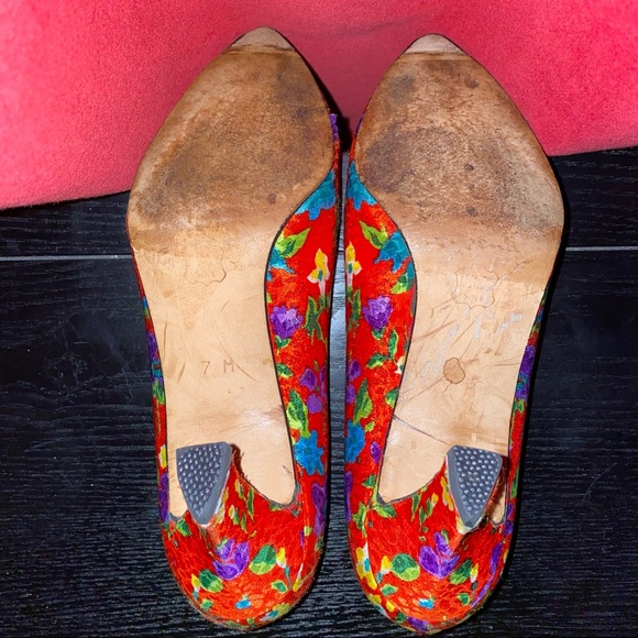 Vintage 80’s Floral Brocade Nina Heels - Picture 8 of 9